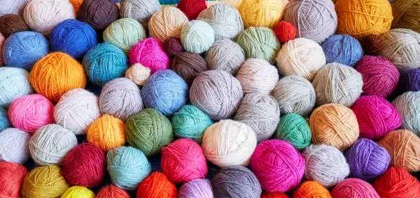 Colourful yarn for knitting projects