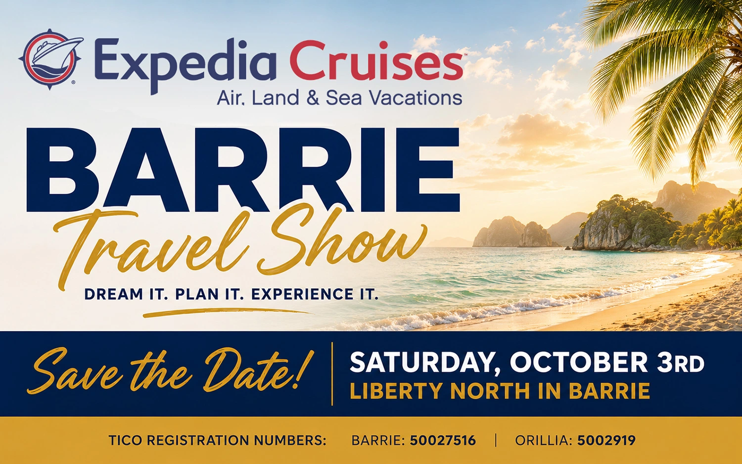 Barrie Travel Show, October 3th, 2026