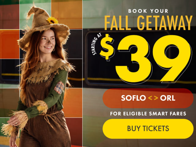 Brightline Fall Fares from $39 Between Orlando and South Florida