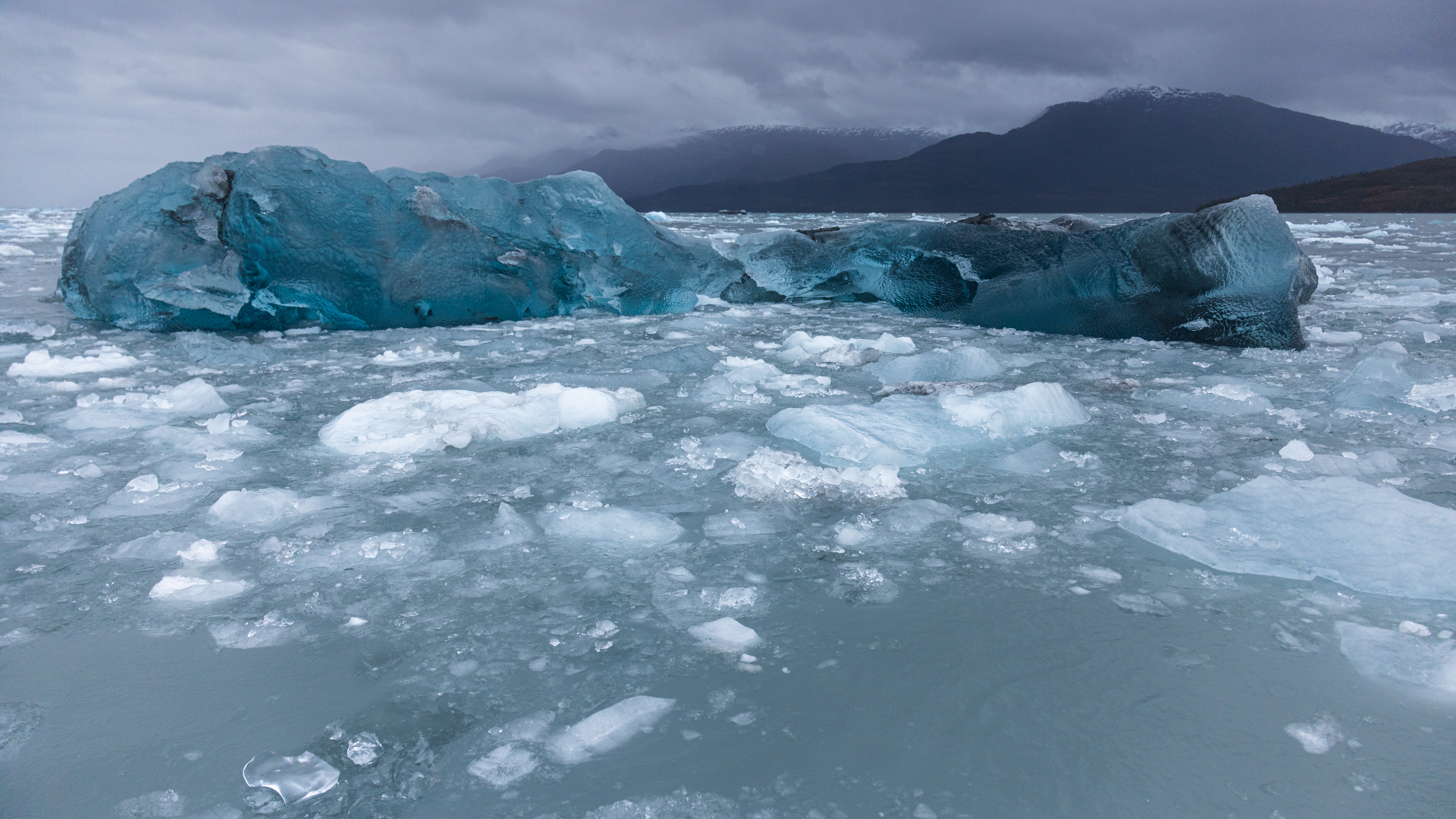 Pio XI Glacier - the bluest of blue and darkest of blue and brightest of blue ice.