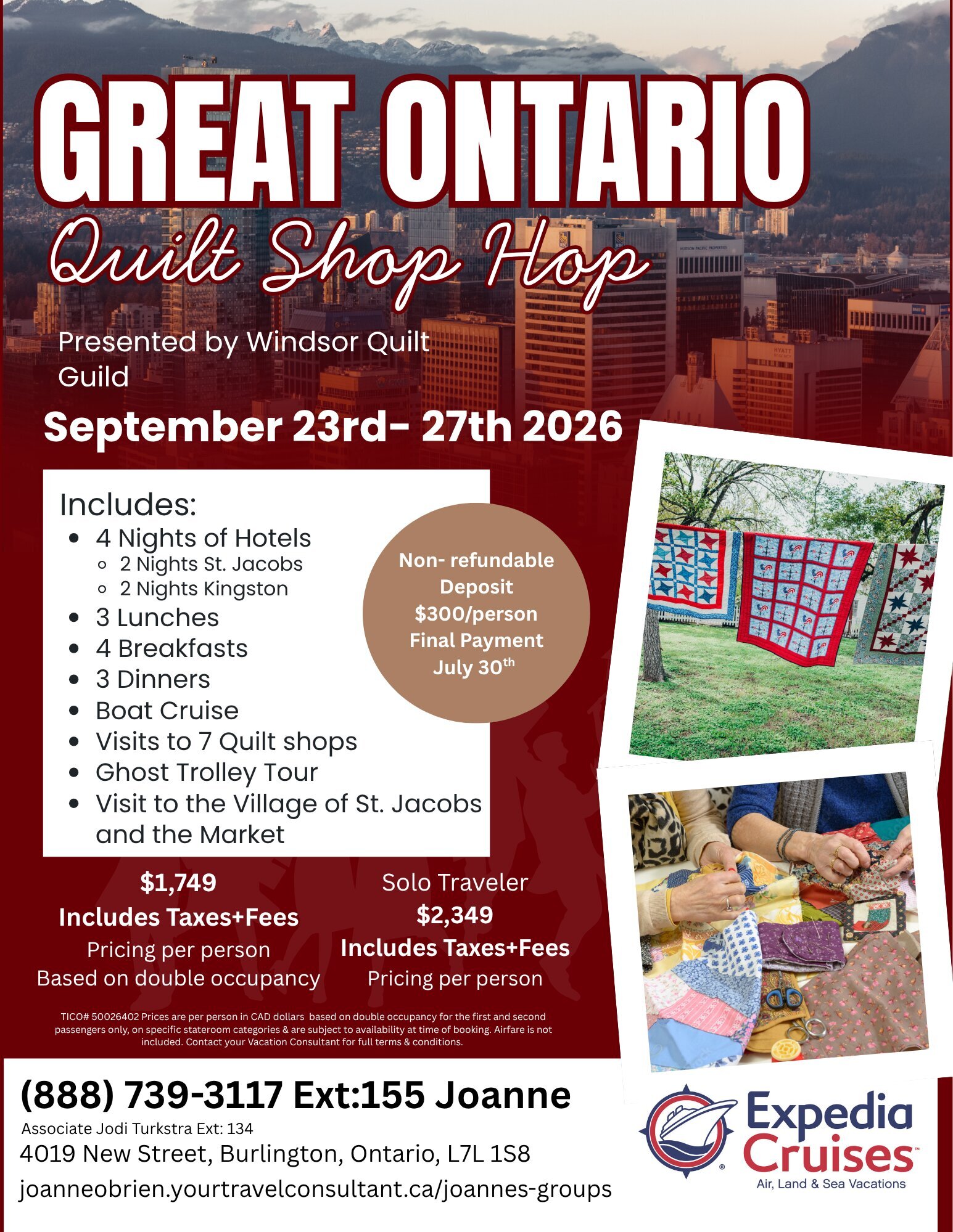 Join the Great Ontario Quilt Shop Hop – September 23–27, 2026