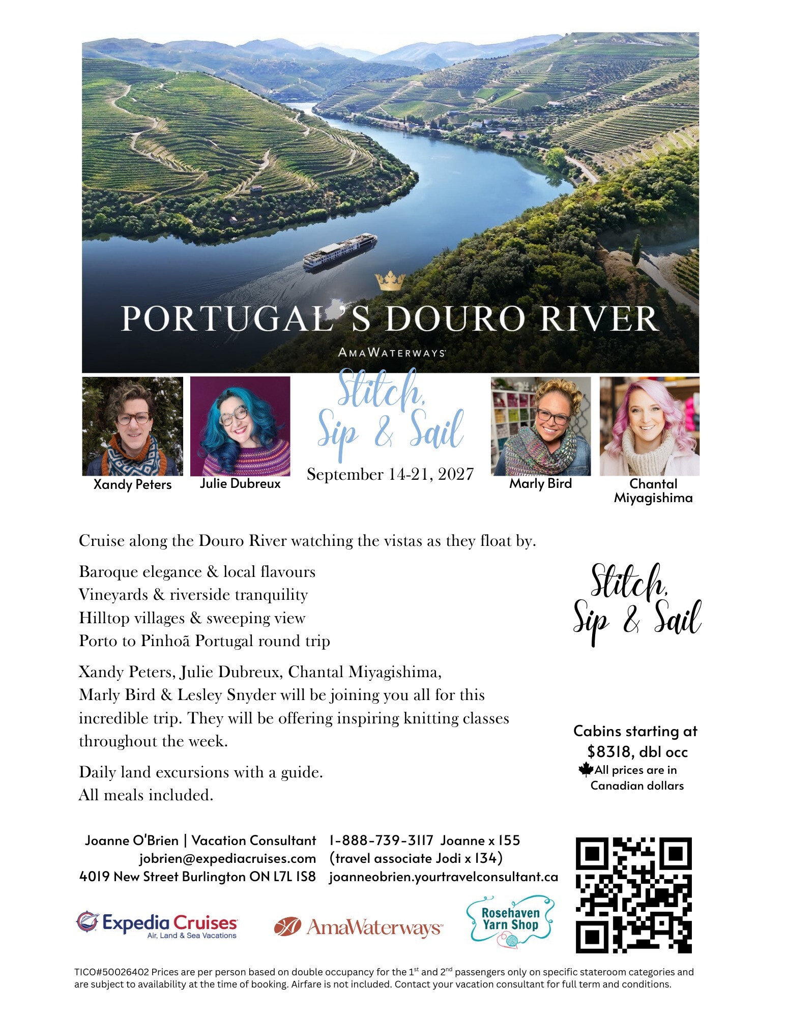 Sip Stitch and Sail on the Douro with 5 Amazing hosts