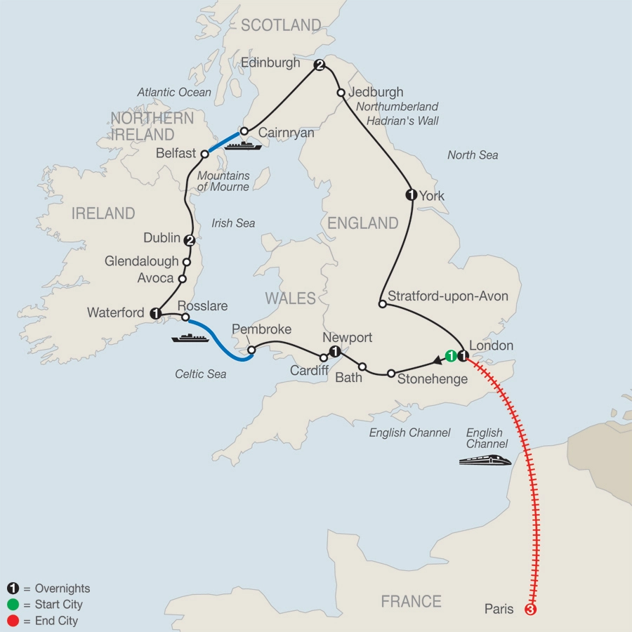 Essential Britain & Ireland with Paris
