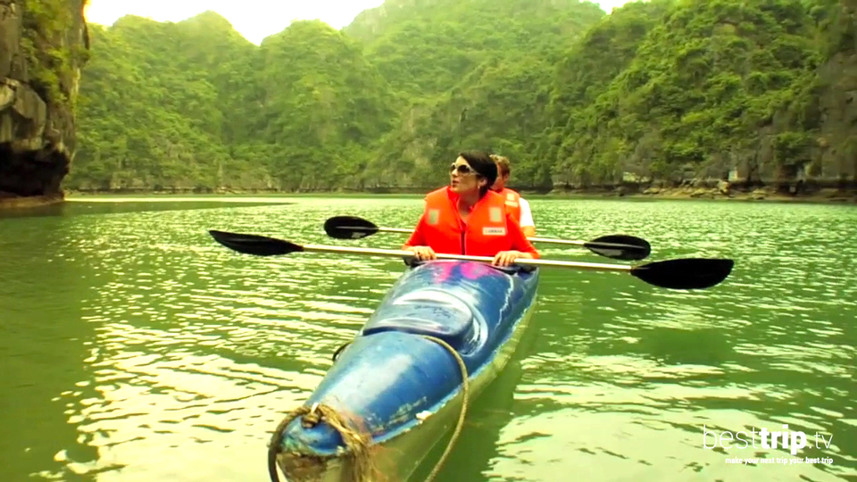 Kayaking Halong Bay, Vietnam