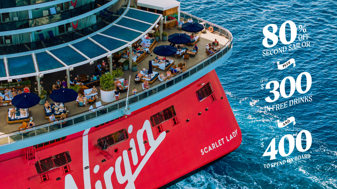 Virgin Voyages 80% Off Second Sailor Plus Drinks and Onboard Credit