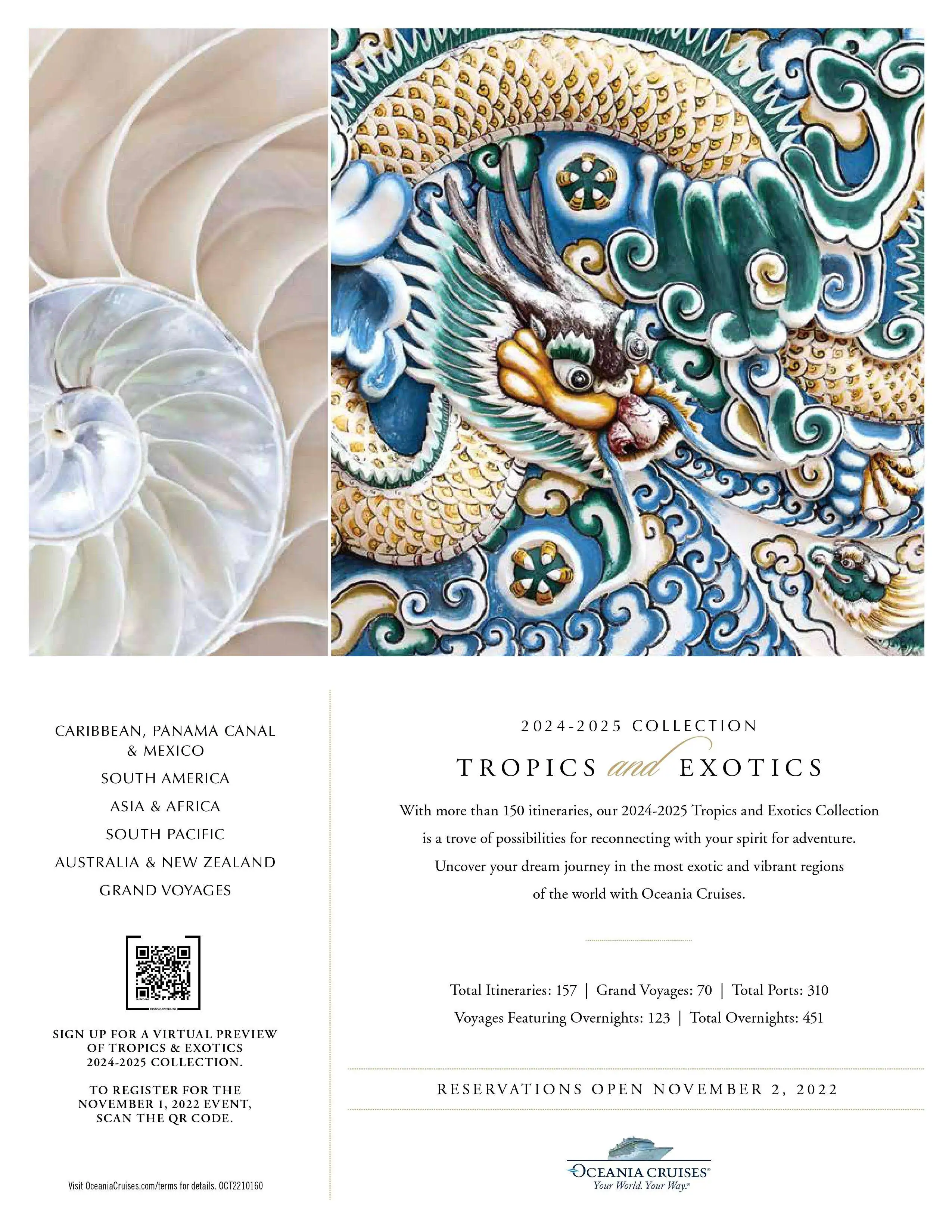 Exclusive Preview Event for Oceania's 2024-25 Tropics & Exotics Collection