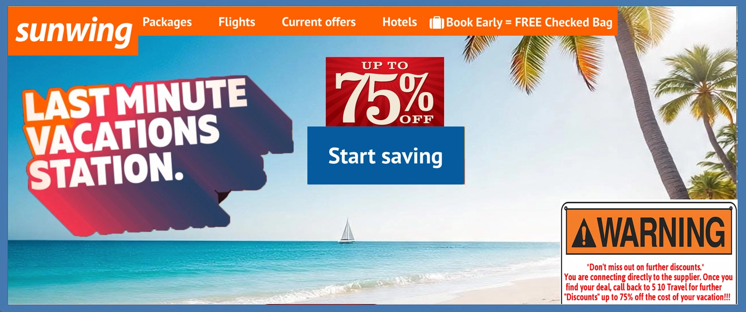 Sunwing Last Minute Banner