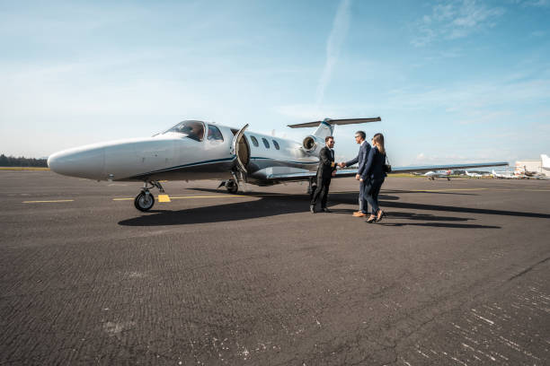 City skyline at dusk representing business travel