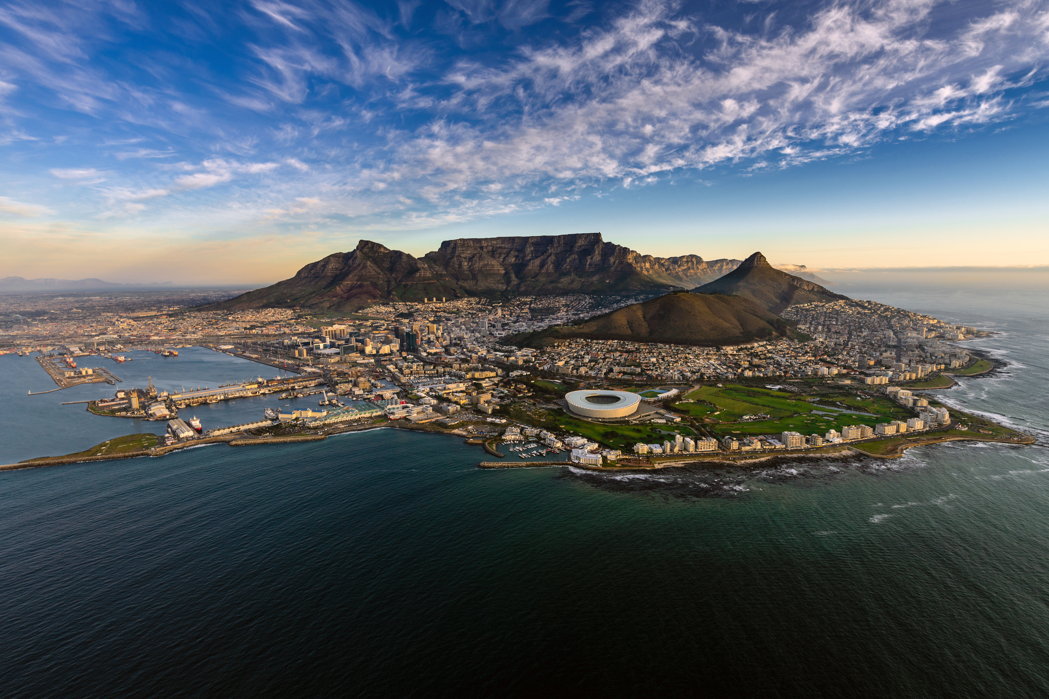 Aerial shot of Table Mountain