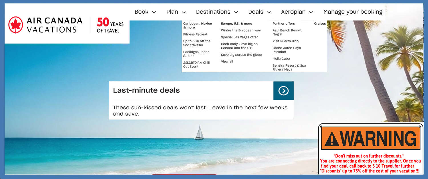 Air Canada Vacations Banner