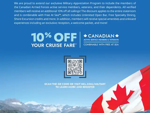 Norwegian Cruise Line - Canadian Military Discount Available! SAVE 10%