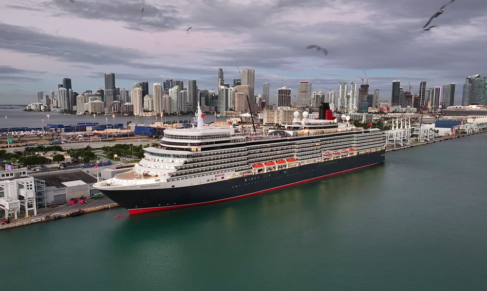 Cunard's Dazzling Queen Elizabeth Arrives in Miami for the First Time
