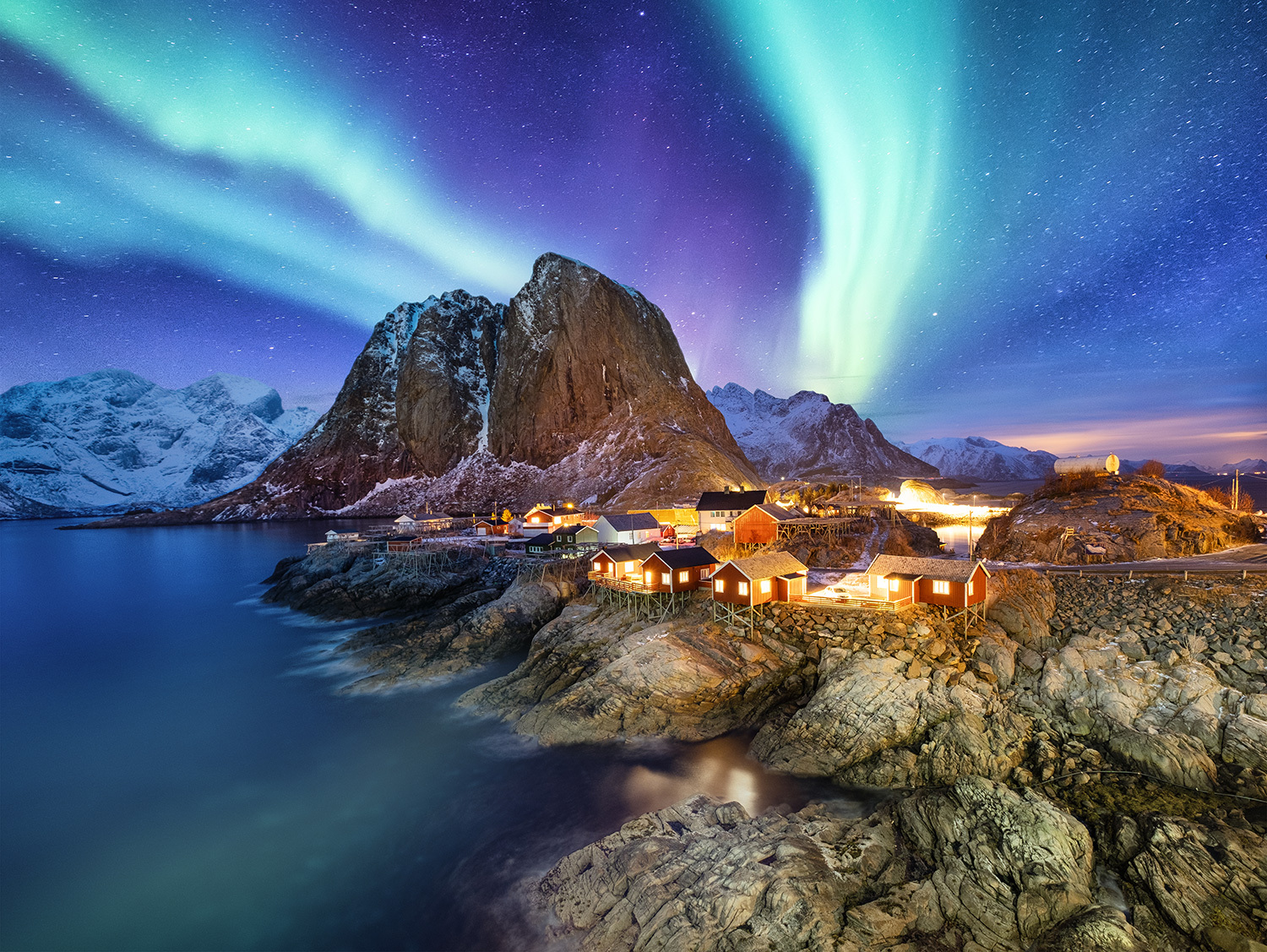 Colorful northern lights