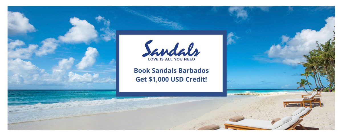 Sandals Barbados - Up to $1000 Instant Credit!