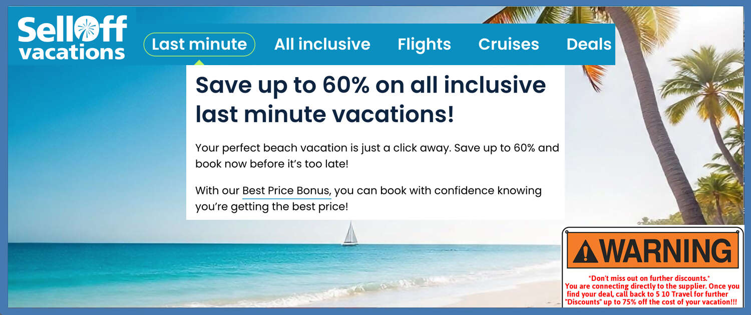 Selloff Vacations Banner