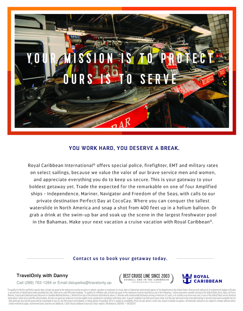 Royal Caribbean - Military, Police, Firefighter & EMT 10% Savings!