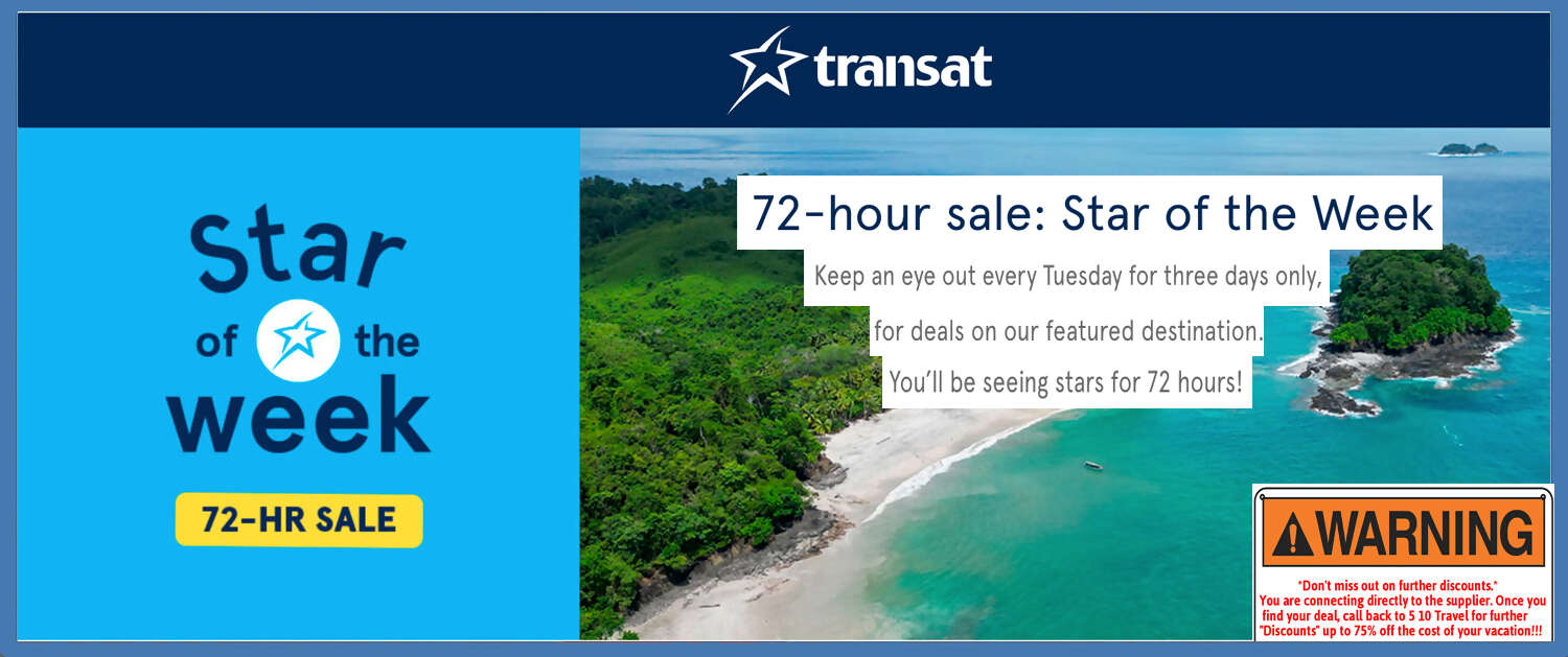Transat 72 Hour Sale Banner