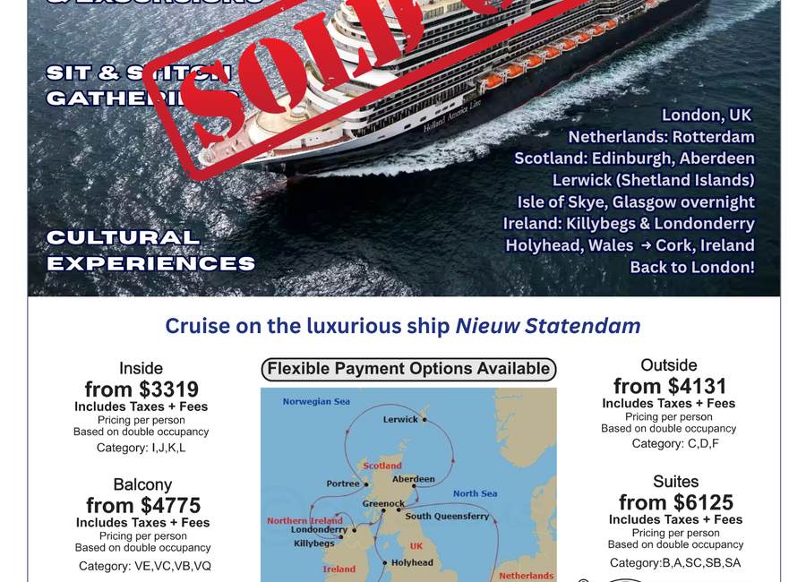 * SOLD OUT * Knit, Purl, Cruise - British Isles