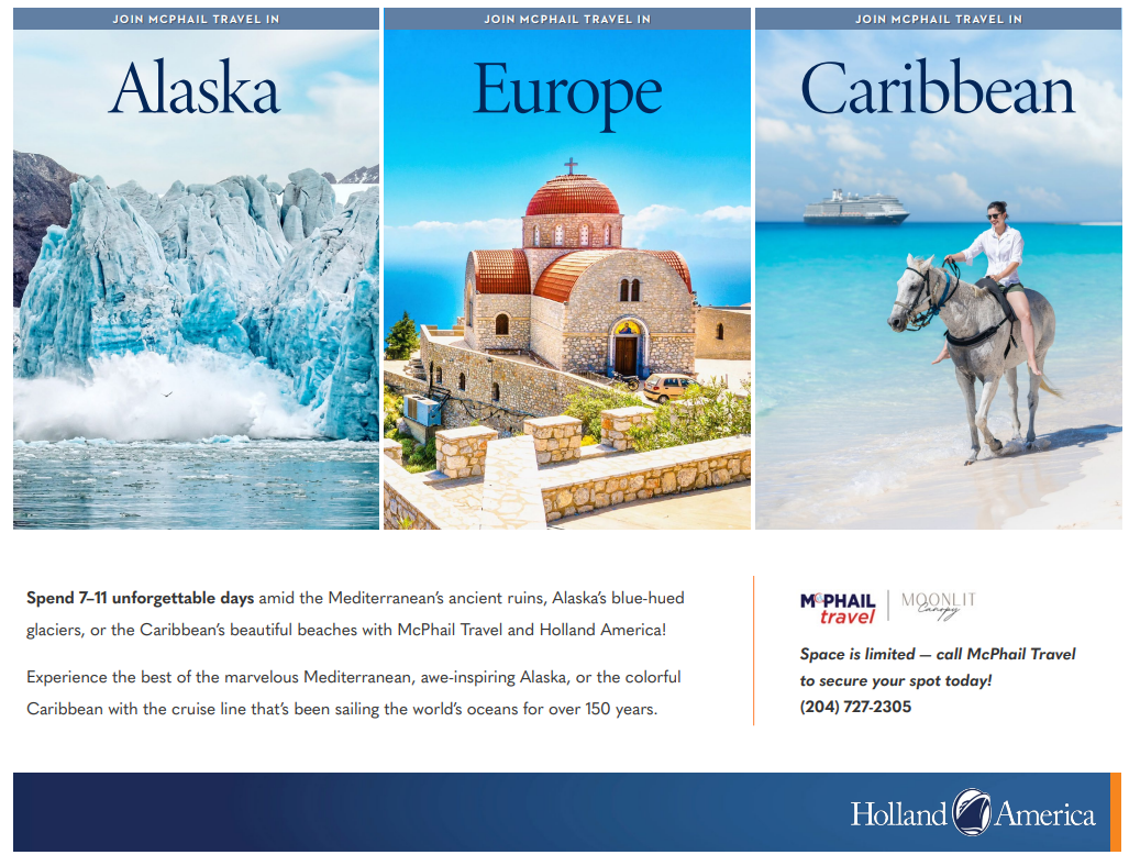 Embark on a Voyage of Discovery with McPhail Travel and Holland America!