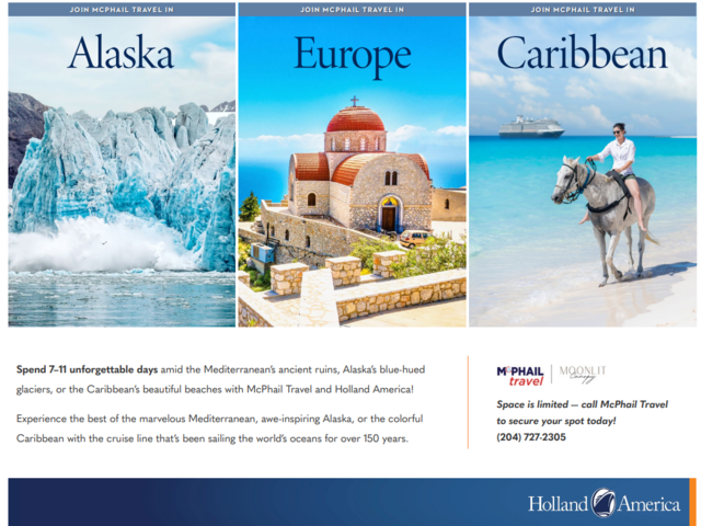 Embark on a Voyage of Discovery with McPhail Travel and Holland America!