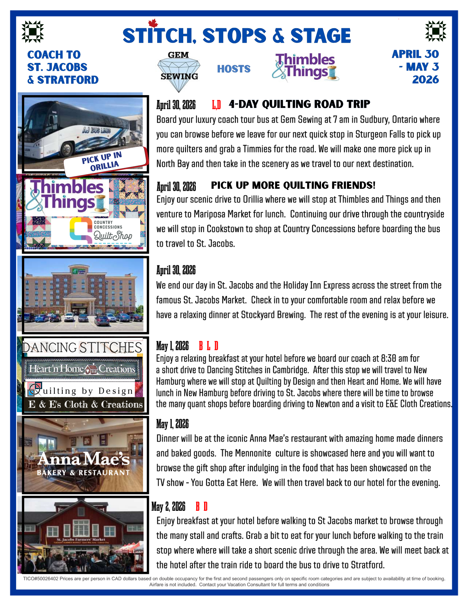 Stitch, Stops & Stage