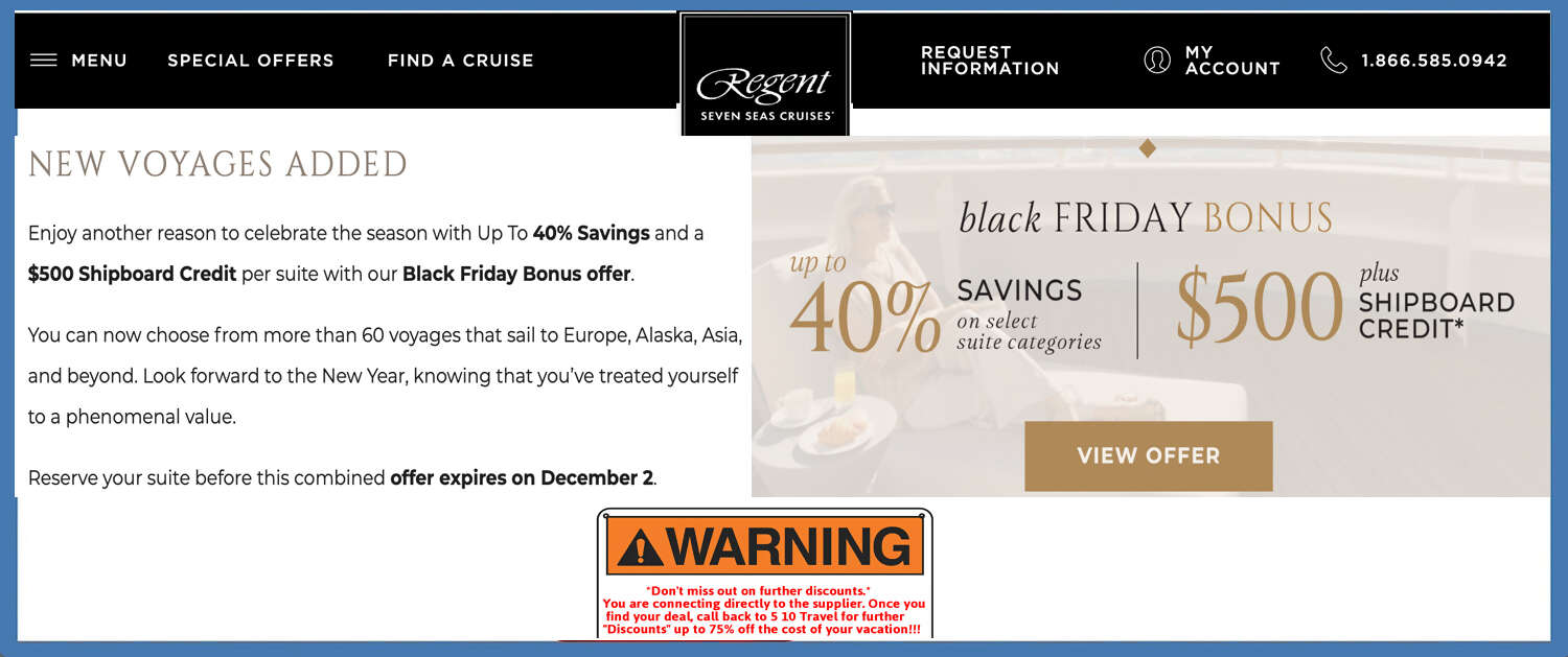 Regent Seven Seas Black Friday