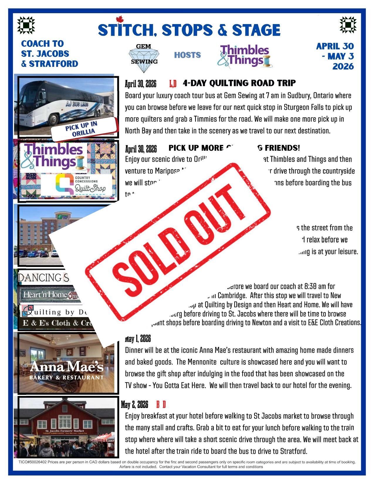 Stitch, Stops & Stage