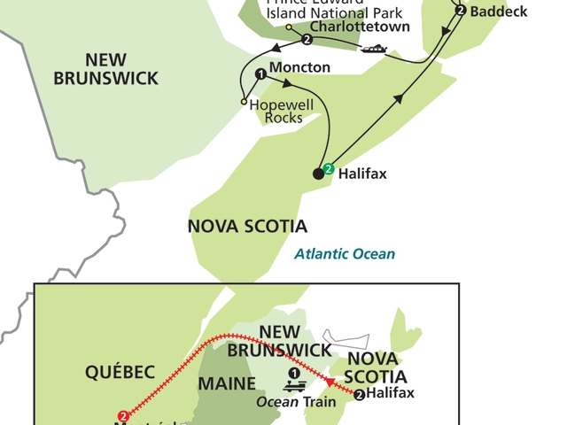Highlights of the Canadian Maritimes with Ocean Train to Montréal