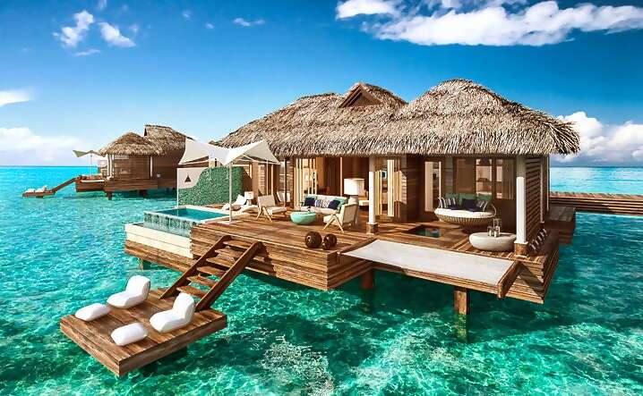 The first over-the-water bungalows in the Caribbean!