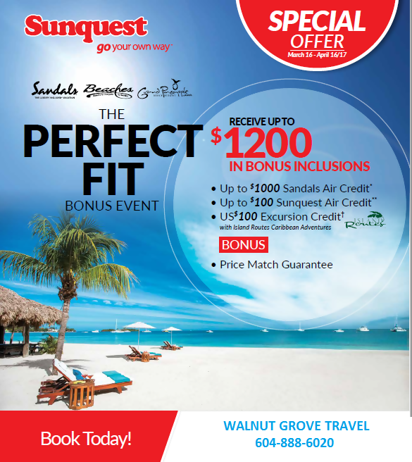 Sandals Perfect Fit Bonus Event