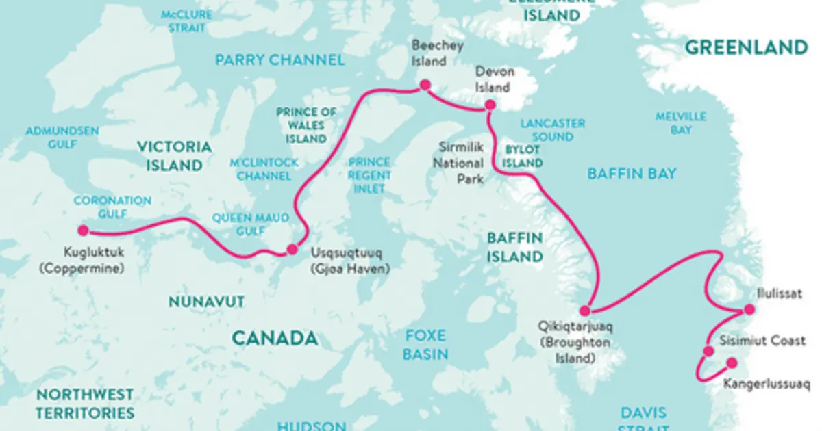 ルート Canada's Northwest Passage: An Epic Arctic Journey with Adventure