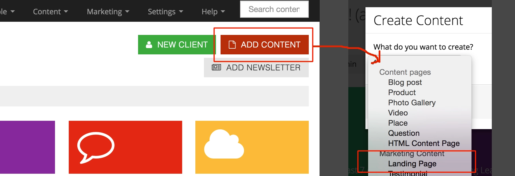 Start creating Landing Page
