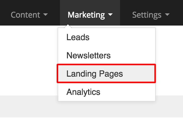 Admin - Landing Pages