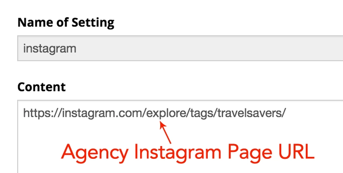 Adding instagram settings
