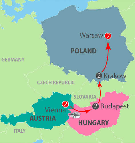 Vienna to Warsaw 9 Day/8 Night Coach Tour  ~ K681