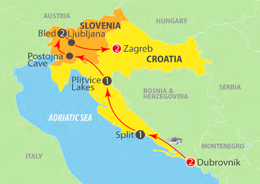 Dalmatian Sunshine 9 Day/8 Night Coach Tour  ~ K802