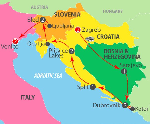 Zagreb to Venice 14 Day/13 Night Coach Tour ~ K808
