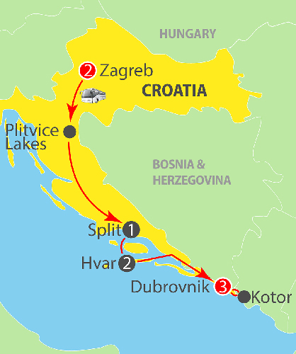 Croatia Express 9 Day/ 8 Night Coach Tour ~ K810