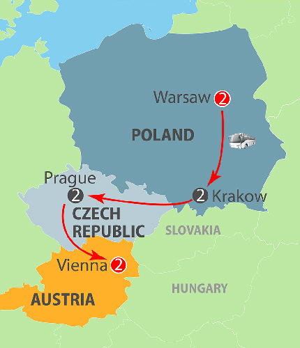 Warsaw to Vienna 9 Day/8 Night Coach Tour ~ K906