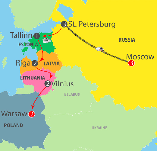 The Best of Russia, Baltic States & Warsaw 14 Day/13 Night Coach Tour ~ K982