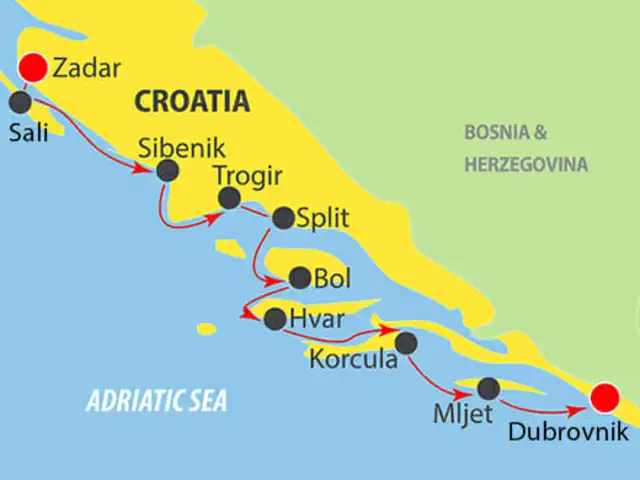 Zadar to Dubrovnik Adriatic Cruise~ K210ZD