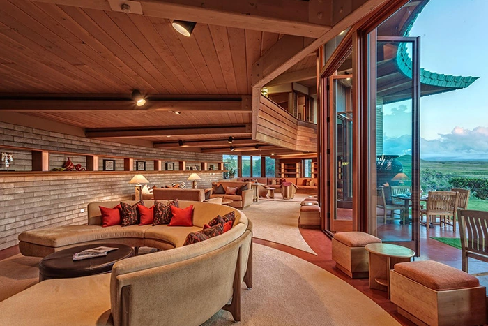 Frank Lloyd Wright Home 4.5 Star, Waimea, Hawaii living room