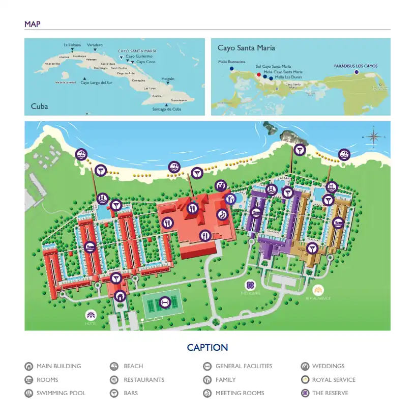 Paradisus Los Cayos Hotel Map