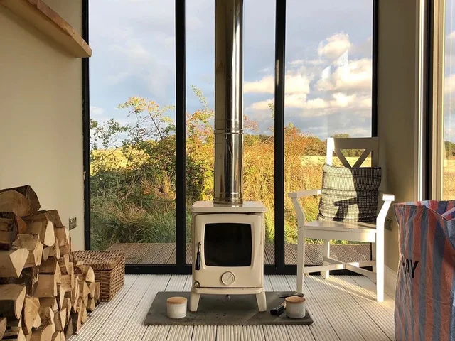 Ben’s off-the-grid hut is a great place to unplug and discover how little you need—namely, enough wood for a few days of lounging