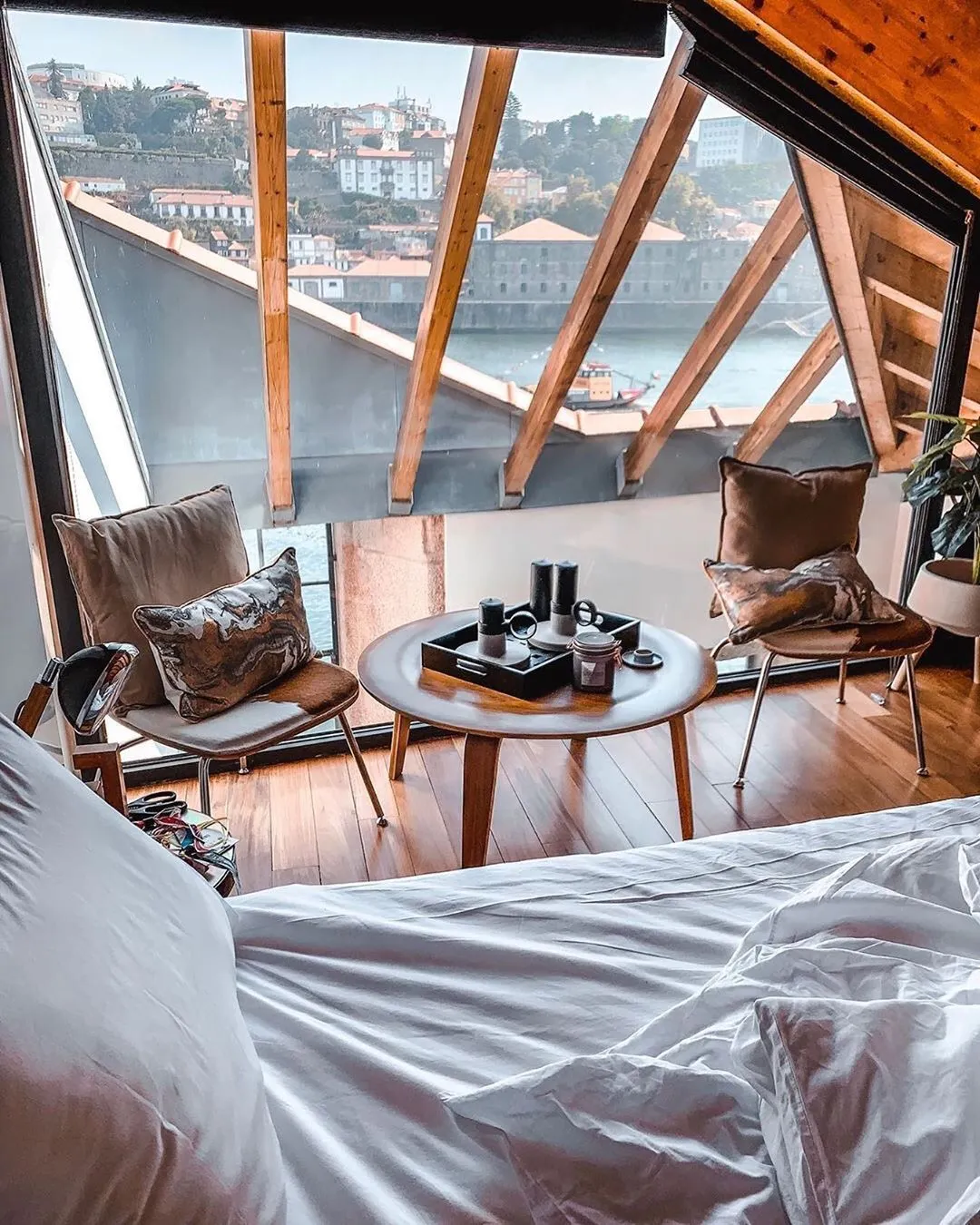 Superhost Miguel’s bright apartment puts the Douro River between you and the crowds of Porto