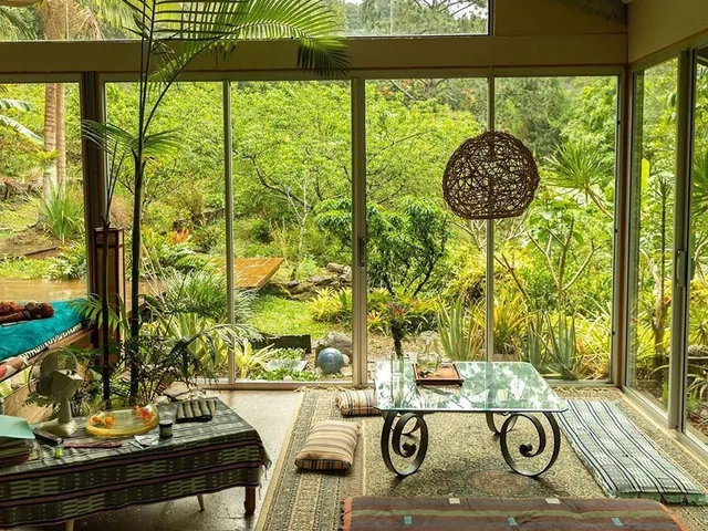 Once you’ve caught your breath at this house in the rainforest, you might find yourself ditching the itinerary to meditate by the
