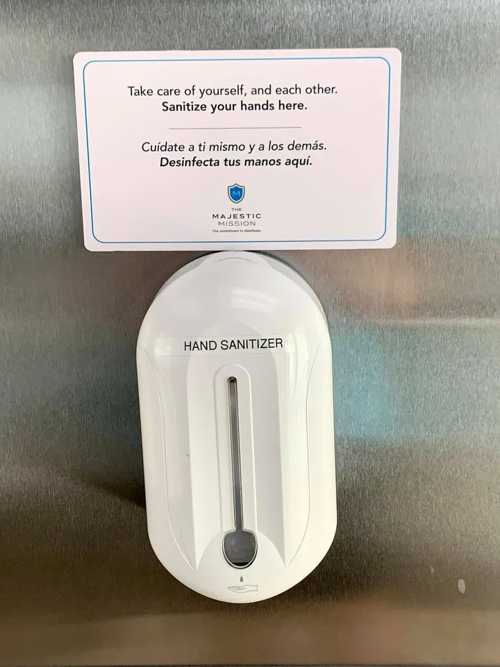 Hand Sanitizer found at all elevators - Majestic Elegance Costa Mujeres