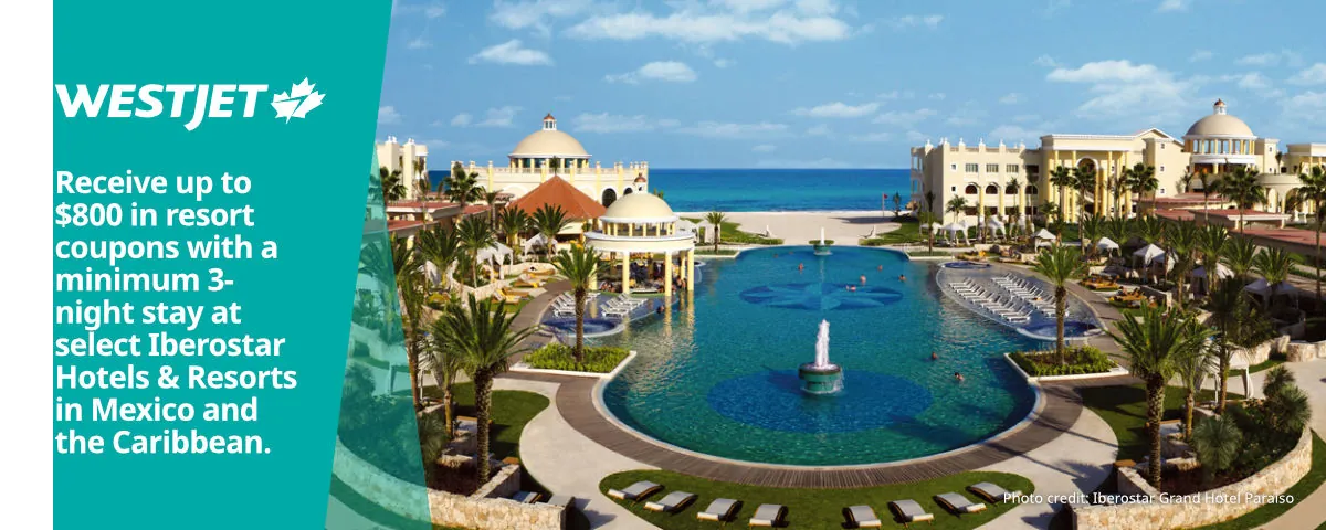 WestJet - Resort credits - select Iberostar Hotels & Resorts