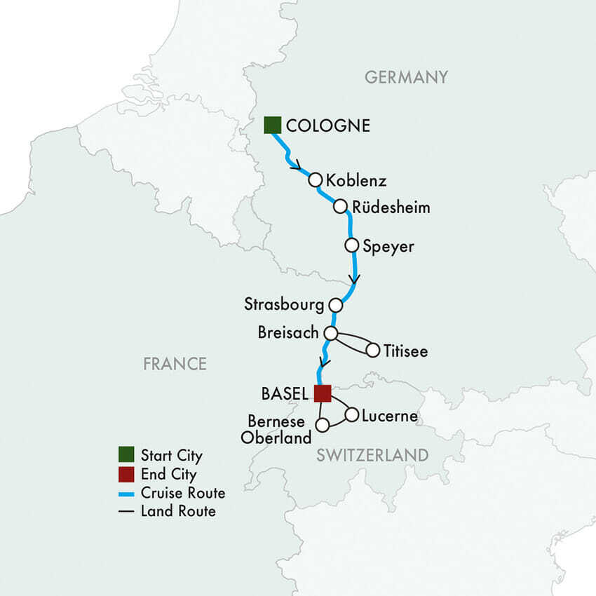 Rhine Cruise to Switzerland 8 days/7 nights - Basel to Cologne