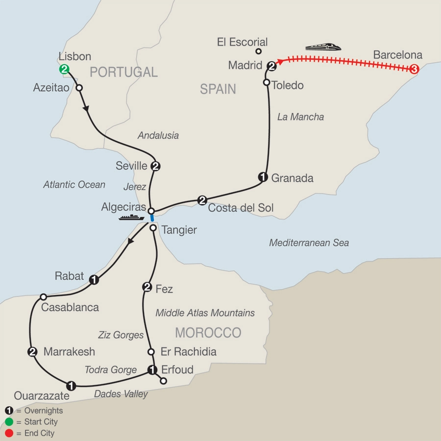 Spain, Portugal & Morocco with Barcelona